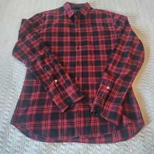 rag & bone Red and Black Plaid Button-Down Shirt - Classic Collar